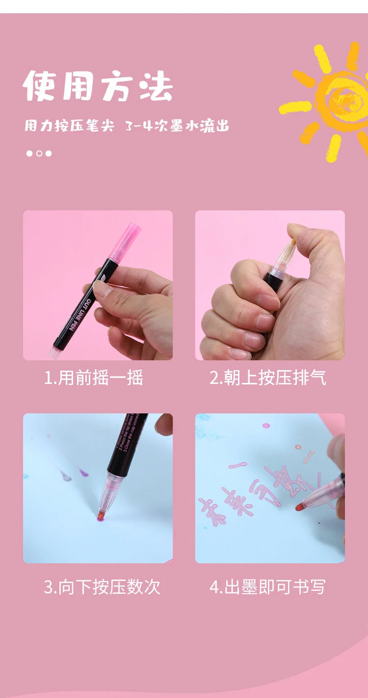 Wholesale Stationery Outline Marker Pen Office Supply