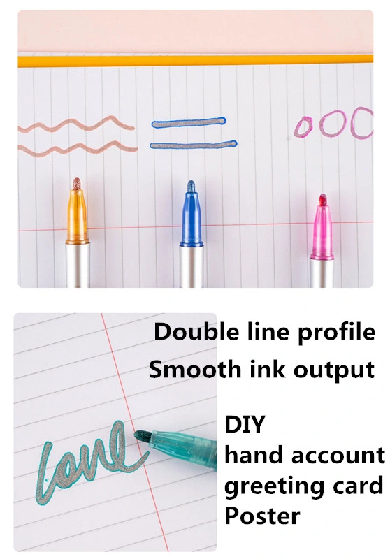 Hot Selling 8-Colors Outline Marker for Double Line DIY Marking Pen