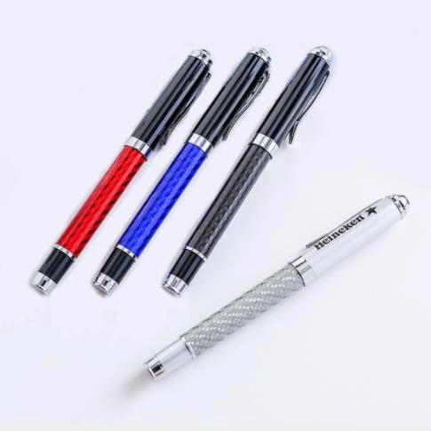 Multi Color Carbon Fibre Roller Ball Gel-Ink Signature Pen for Custom Logo