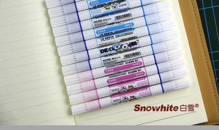 Snowhite Erasable Pen Ink Mate Rewrite Fineliner, Fine Tip on Pen, Broad Tip on Eradicator School Supply