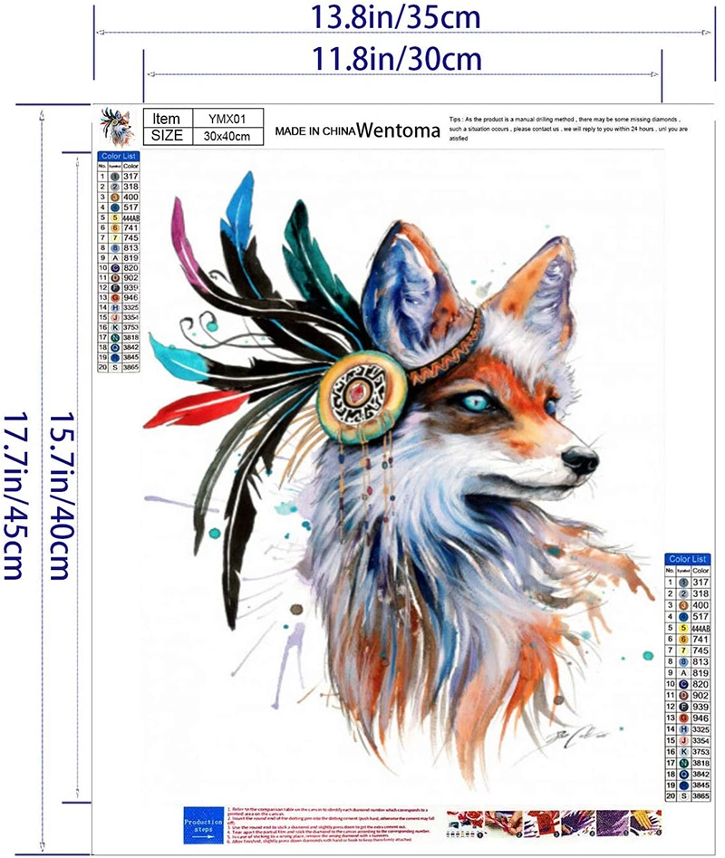 Diamond Painting Kits for Adults Fox DIY 5D Round Full Drill Art Perfect for Relaxation and Home Wall Decor