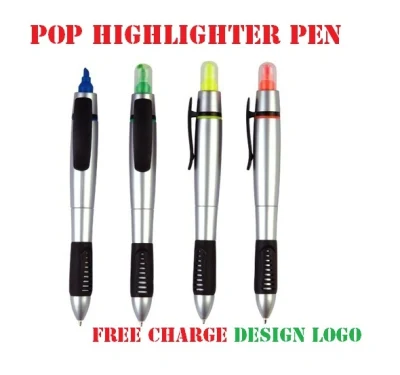 Multi Color Highlighter Pen with Logo Printed (2054B) , Promotional Gift Highlighter Pen