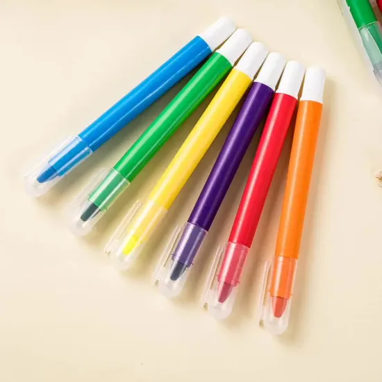 High Quality Factory Gel Direct Wax 12 Colors Silky Watercolor Waterproof Oil Painting Pastel Spin Crayon 