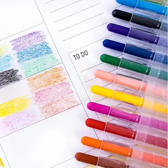 Twist up Gel Crayons with Custom Logo for Drawing and Color Filling 