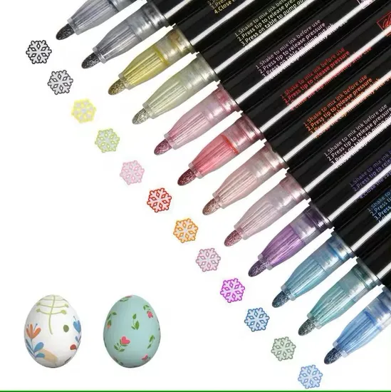 Outline Flash Color Double Line Sparkling Color Metallic Art Marker 