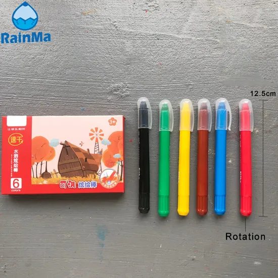 Silky Washable Gel Wex Crayon 6 Colors Children Paint Crayons 